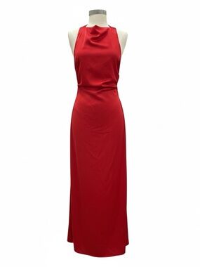 Commense Cowl Neck Satin Back Cross Long Dress size Medium